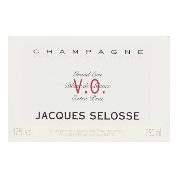 Jacques Selosse, Version Originale V.O. Blanc de Blancs Extra Brut NV Grand Cru