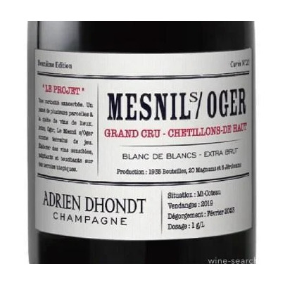 Adrien Dhondt, Chetillons de Haut Blanc de Blancs Extra Brut Grand Cru, Le Mesnil-sur-Oger