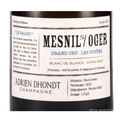 Adrien Dhondt, Les Potees Grand Cru, Le Mesnil-sur-Oger