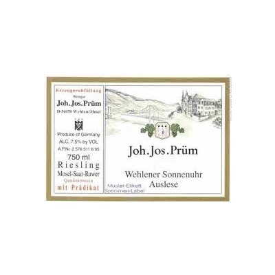 Joh Jos Prum, Wehlener Sonnenuhr Riesling Auslese Goldkapsel, Mosel